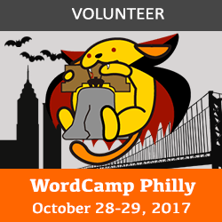 WordCamp Philly 2017 volunteer badge